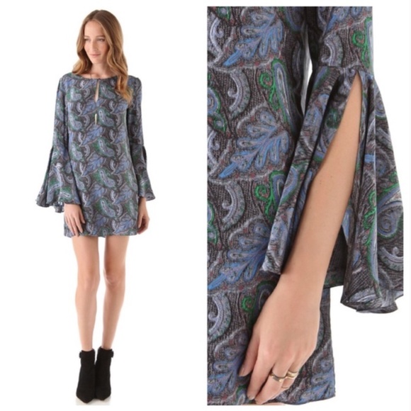 Elizabeth & James Mabel Paisley silk mini-dress XS - Picture 13 of 14
